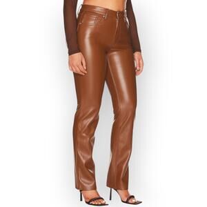 NEW 12/31 GoodAmerican Good Icon Faux Leather Pant BurntCaramel GNS000 SuperBowl